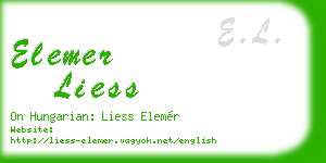 elemer liess business card