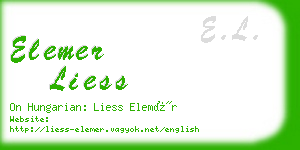 elemer liess business card